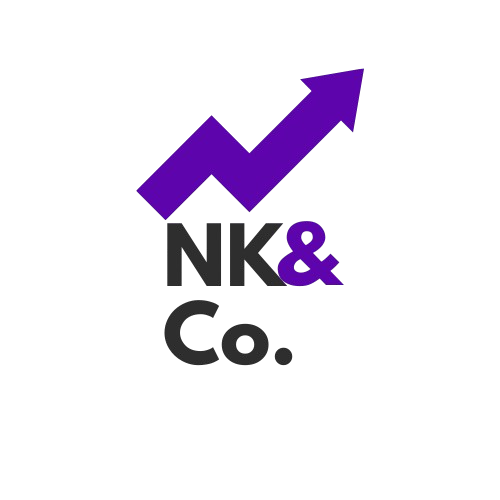 Logo with a purple arrow and 'NK & Co.' text on a white background